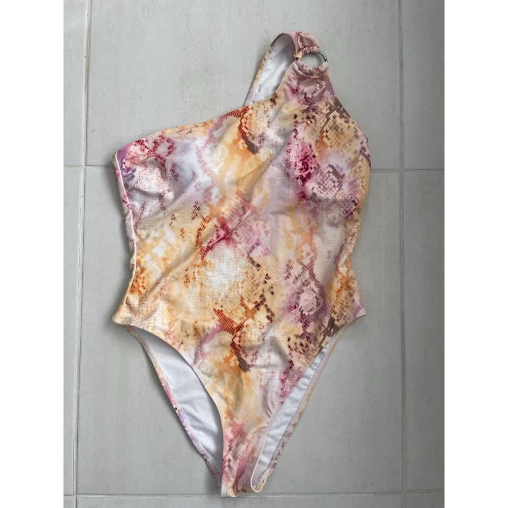 Cupshe Swim One Piece Swimsuit One Shoulder Snake Print Swimwear Summer